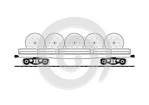 Flatcar with cable reels