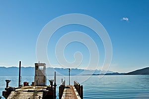 Flathead Lake Dock w/ Barge photo