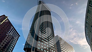 The Flatiron residential and office skyscraper against blue sky in The Hague