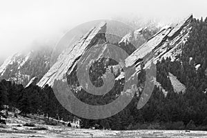 Flatirons of Boulder in the winter photo