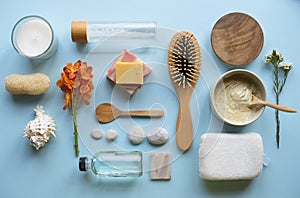 Flatlay of spa and beauty products