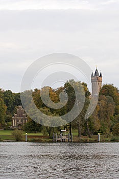 The Flatowturm Tower in Babelsberg park.