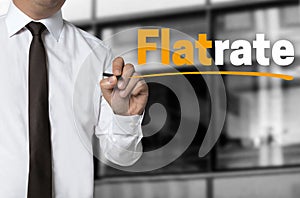 Flatrate is written by businessman background concept