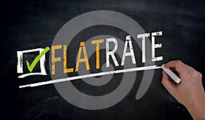 Flatrate is written by hand on blackboard