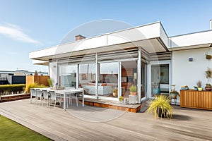 flatroofed seaside home with terrace