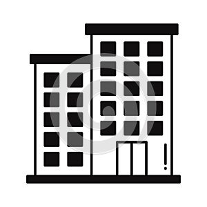 Flats building Vector Icon which can easily modify or edit