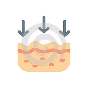 Flatten skin health dermatology care single isolated icon with flat style