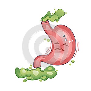 Flatulence as medical digestion problem with excessive gas outline concept