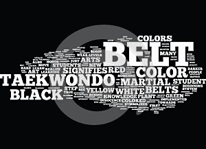 Flaunt Those Taekwondo Belt Colors Text Background Word Cloud Concept photo
