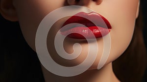Perfectly formed lips that are the signature of classic beauty created with Generative AI photo