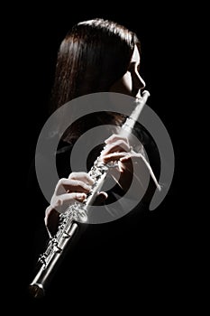 Flautist playing flute