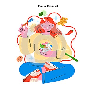 Flavor Reversal. Flat Vector Illustration photo