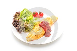 Flavored Fried Rice in an Omelet Wrapping photo