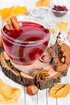 Flavored fruit tea with cinnamon