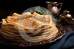 Flavorful tradition Thin pancakes, a classic gem in Russian cuisine