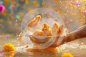 Flavors of Holi, Indulging in Culinary Delights. Generative AI