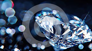 Flawless diamond close up expertly lit to showcase cut, color, and carat weight photo