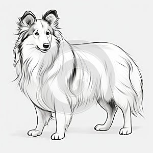 Flawless Line Work: Shetland Sheepdog With Bobbed Tail And Distinct Markings