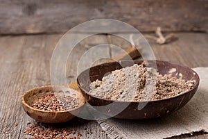 Flax flour photo
