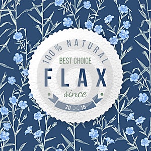 Flax round label with type design