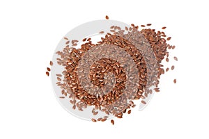 Flax seed or linseed on white background