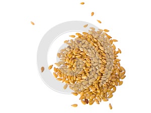 Flax seeds isolated in white