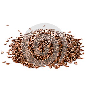 Flax seeds isolated on white