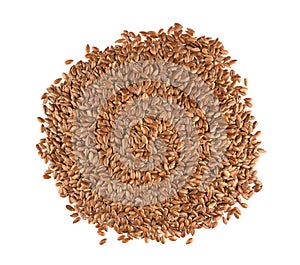 Linseed on a white background. Also known as Linseed, Flaxseed a