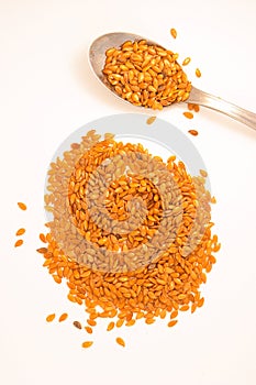 Flaxseed in spoon photo
