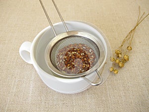 Flaxseed tea, tea from brown flax seeds