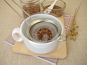 Flaxseed tea, tea from brown flax seeds