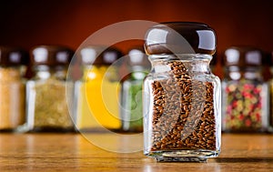 Flaxseeds in Glass