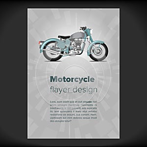 Flayer or placard with motorcycle