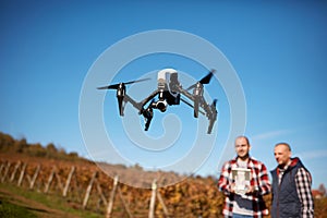 Flaying drone in nature