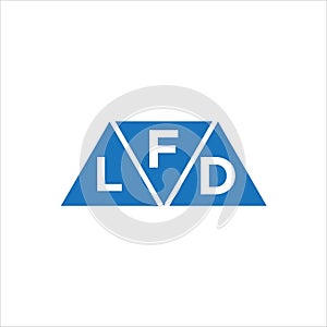 FLD triangle shape logo design on white background. FLD creative initials letter logo concept photo