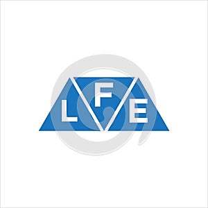 FLE triangle shape logo design on white background. FLE creative initials letter logo concept photo