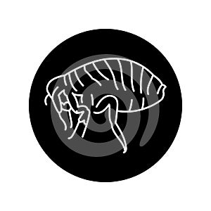 Flea black line icon.