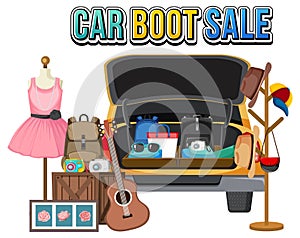 Flea market concept with car boot sale photo