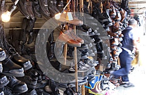 Flea market shoe shop