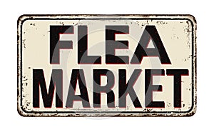 Flea market vintage rusty metal sign