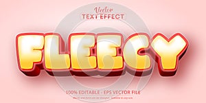 Fleecy text, cartoon style editable text effect