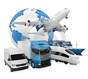 Fleet of Freight Transportation Isolated