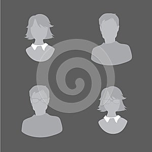 Fleet guy, man, woman, avatar, profile photo, gray silhouette is