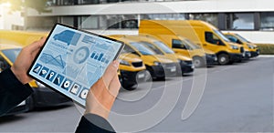 Fleet Manager with a digital tablet