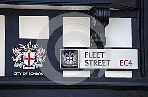 Fleet Street sign in the City of London