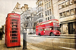 Fleet street, vintage sepia texture, London photo