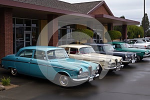 a fleet of vintage cars, ready to hit the roads again