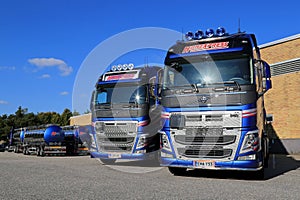 Fleet of Volvo FH 500 Tank Trucks on a Yard