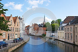 Flemish houses and canal in Brugge