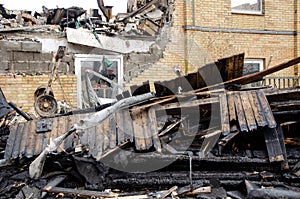 Flensborg Fahrensodde Burning Fire Airplane hanger debris shut ash destroyed historical building photo